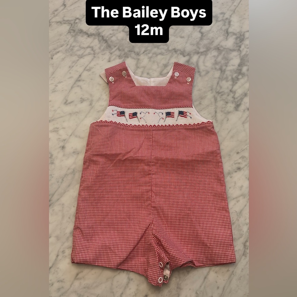 Bailey Boys Red and White American flag JonJon